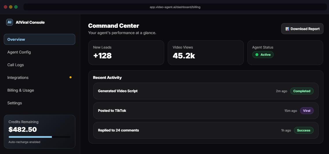 Social Console Dashboard